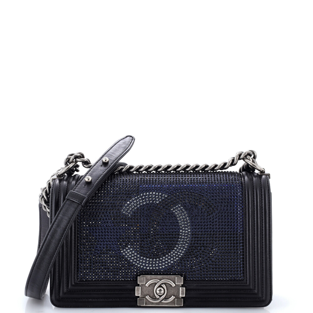 Chanel Old Medium Paris-Dallas Boy Flap Bag Limited Edition Metallized Strass